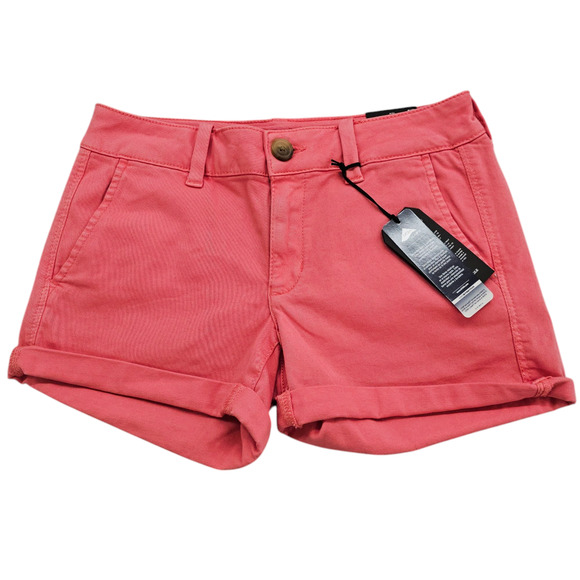 American Eagle Outfitters Pants - NWT American Eagle Shorts Womens Size 4 Coral Twill Midi Super Stretch Low Rise